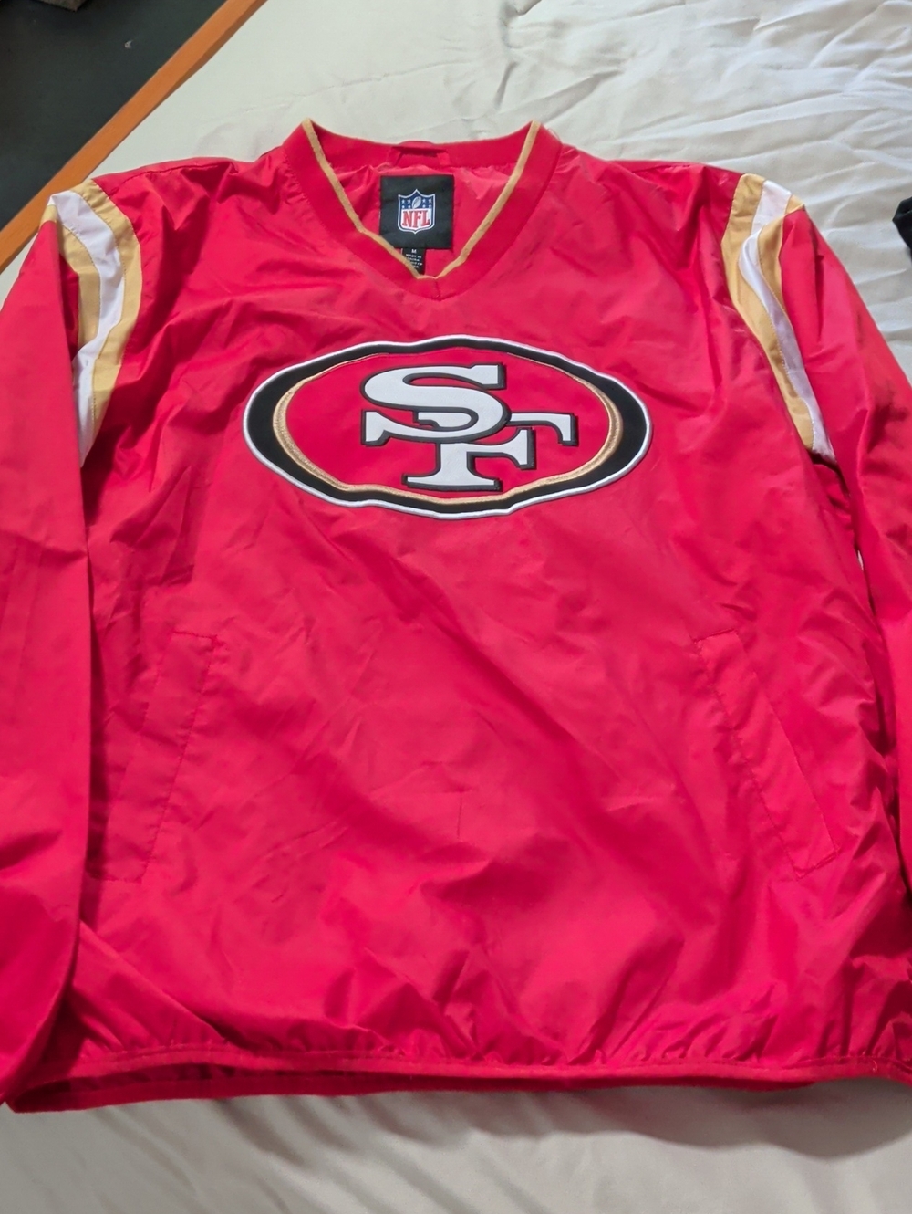 NFL San Francisco 49ers Red Pullover Jacket with Gold & White Accents